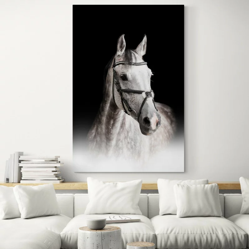 Obraz - portret konia (biały) - obrazek 1