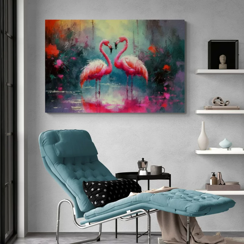 Obraz zakochane flamingi - obrazek 1