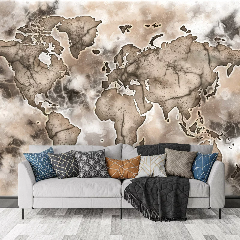 Fototapeta kawowa mapa świata - obrazek 1
