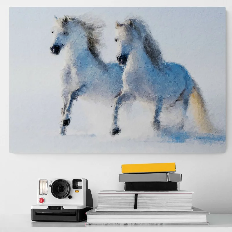 Obraz na płótnie - jak malowane białe konie - obrazek 1