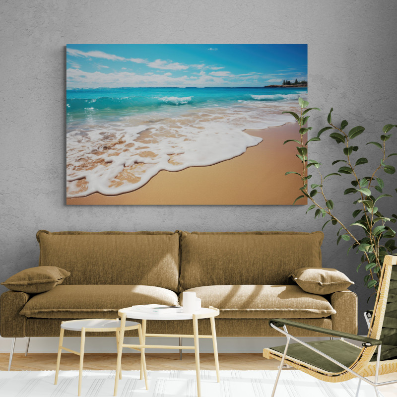 Obraz - fala morska na piaszczystej plaży