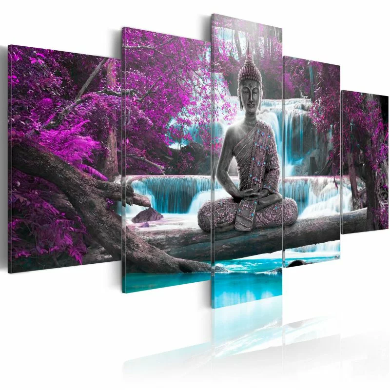 Obraz - Wodospad i Budda - obrazek 1