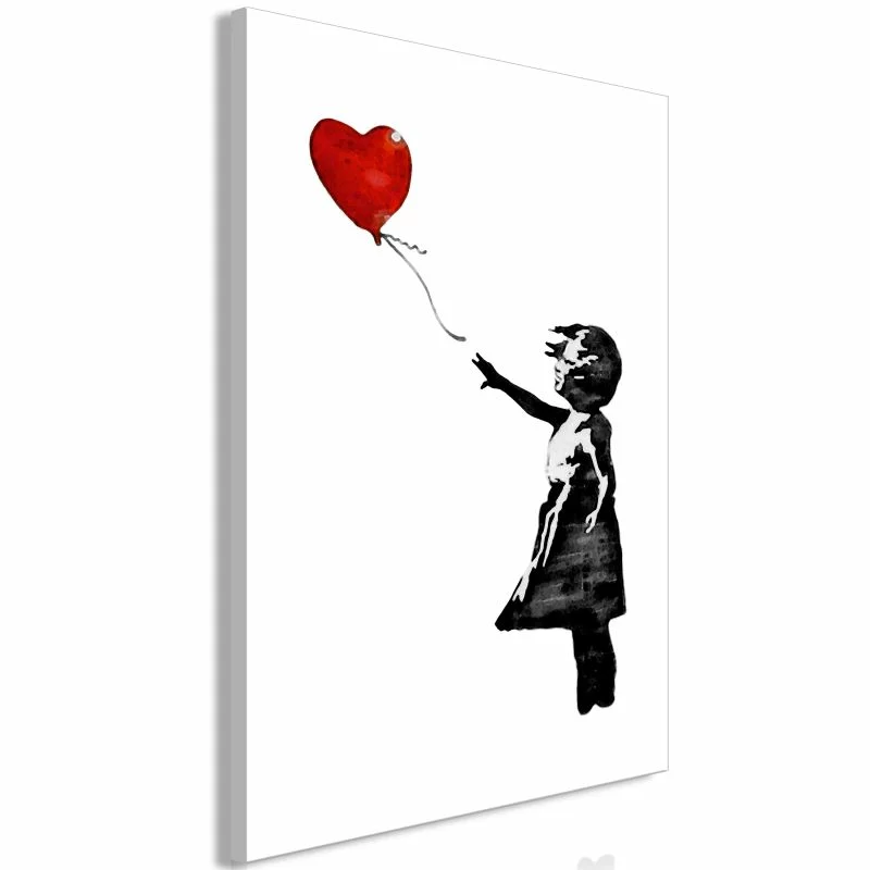 Obraz - Banksy: Dziewczynka z balonem (1-częściowy) pionowy - obrazek 1