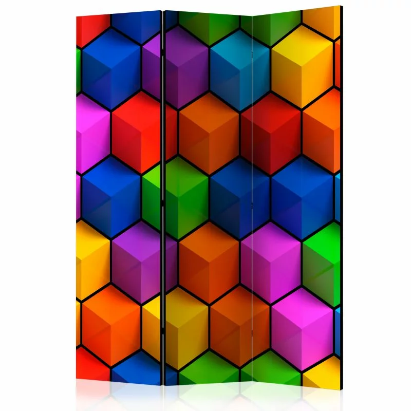 Parawan - Kolorowe pola geometryczne - obrazek 1