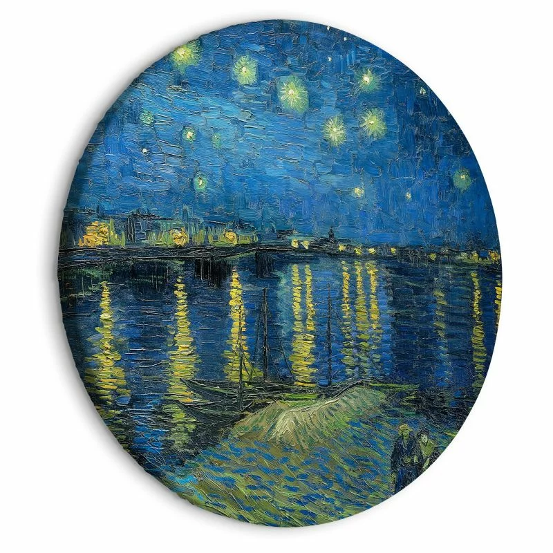 Obraz okrągły - Gwieździsta noc nad Rhone (Vincent van Gogh) - obrazek 1