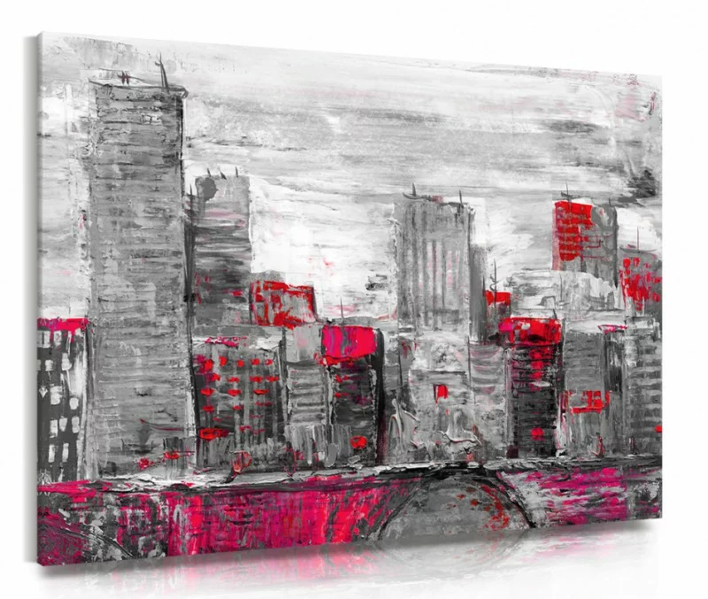 Obraz malowane miasto w czerwieni - obrazek 1