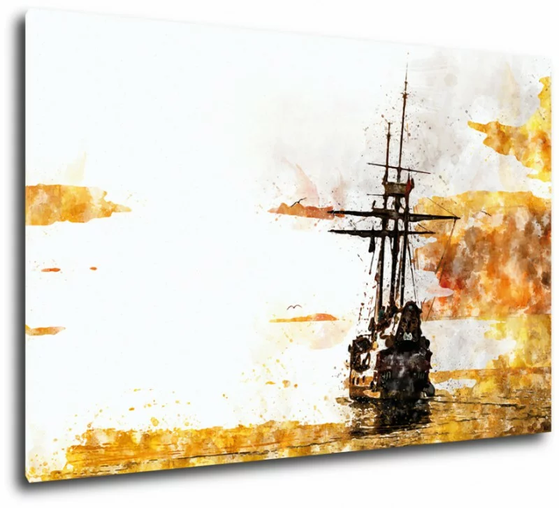 Obraz statek na wzburzonym morzu - obrazek 1