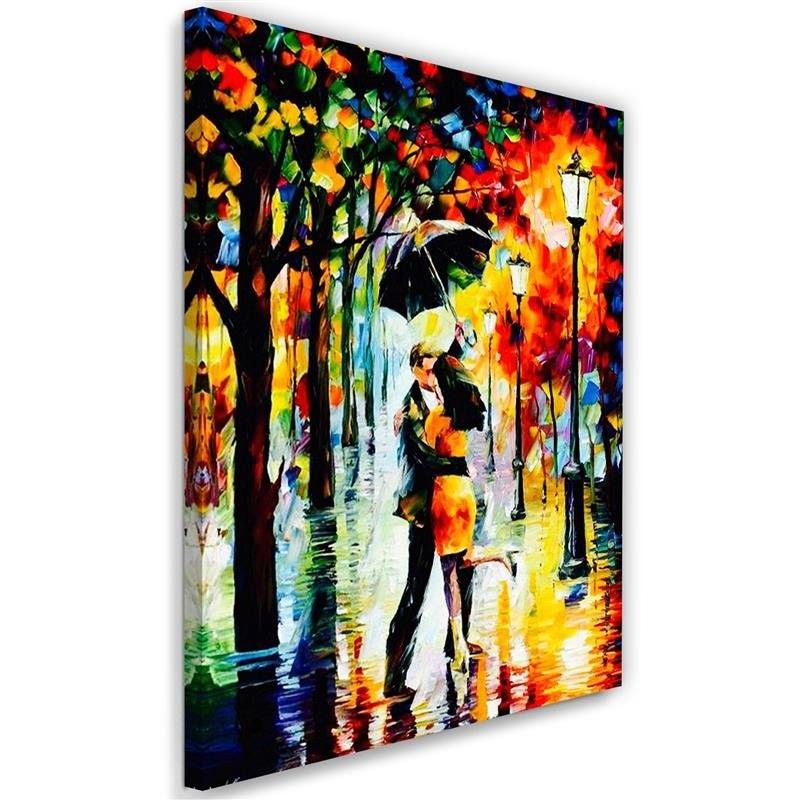 Obraz na płótnie, Zakochana para pod parasolem