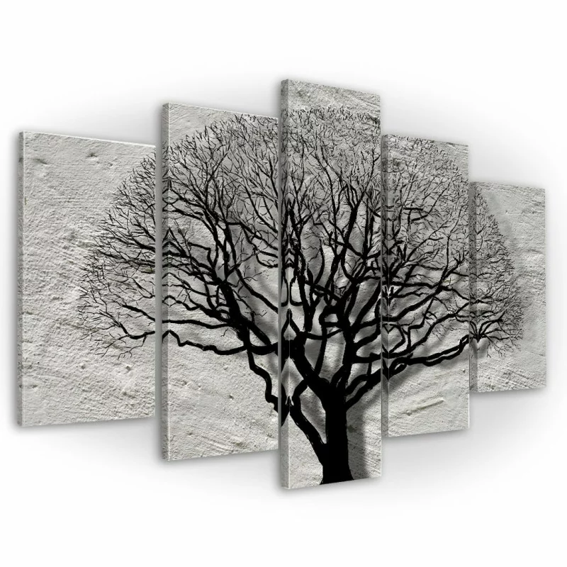 Obraz 5-elementowy - ciemne drzewo - obrazek 1