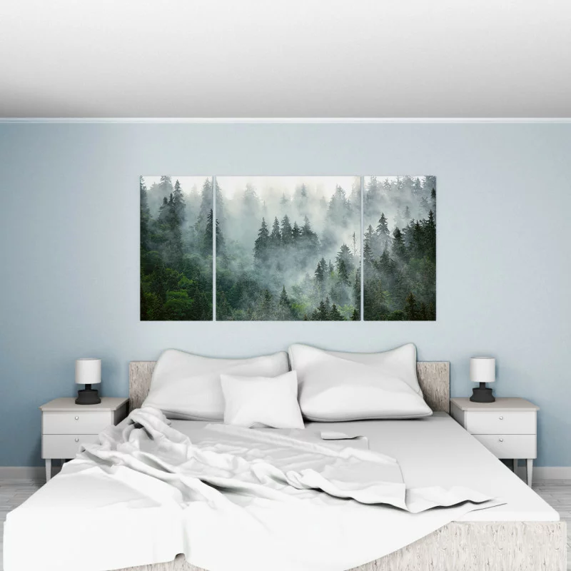Duży obraz do sypialni - las we mgle - obrazek 1