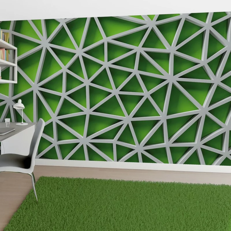 Fototapeta 3D zielone trójkąciki - obrazek 1