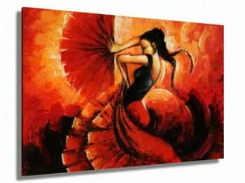 Obraz ręcznie malowany - tancerka w czerwieni