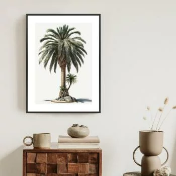 Plakat w ramie - palma z zieloną gałązką