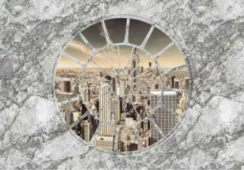Fototapeta 3D - Nowy Jork za okrągłym oknem - obrazek 2