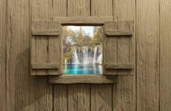 Fototapeta 3D - drewniane okno - obrazek 2