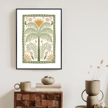 Plakat w ramie - palma i rośliny orientalne