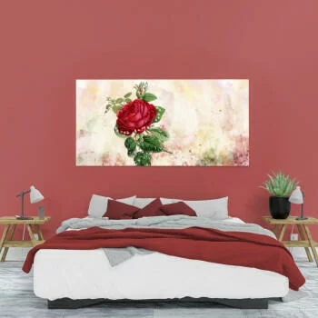 Duży obraz 200x100cm - czerwona róża - obrazek 2
