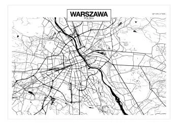 Fototapeta - Mapa Warszawy - obrazek 2