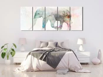 Obraz - Malowany słoń (5-częściowy) wąski - obrazek 2