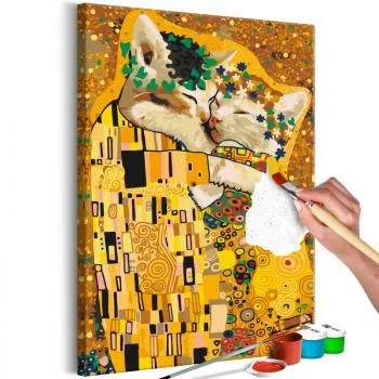 Obraz do samodzielnego malowania - Pocałunek kotów
