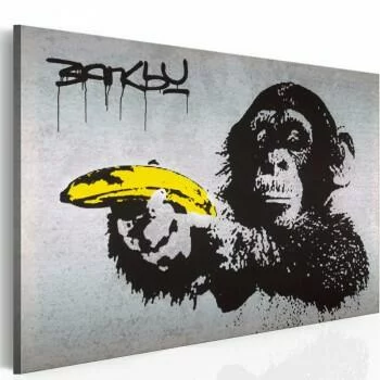 Obraz - Stój, bo małpa strzela! (Banksy)