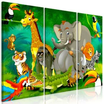Obraz - Kolorowe safari (3-częściowy) - obrazek 2