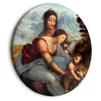 Obraz okrągły - Święta Anna Samotrzecia (Leonardo da Vinci)