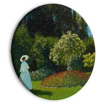 Obraz okrągły - Kobieta w ogrodzie (Claude Monet)