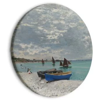 Obraz okrągły - Plaża w Sainte-Adresse (Claude Monet)