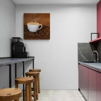 Obraz kwadratowy na szkle do kuchni - aromatyczna kawa - obrazek 2