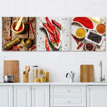 Zestaw obrazów Deco Panel, Ostre przyprawy z papryczki chili