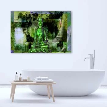 Obraz Deco Panel, Budda i abstrakcyjne tło - zielone