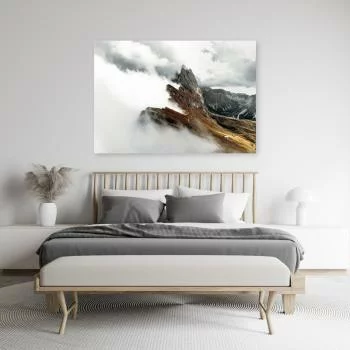 Obraz Deco Panel, Górski szczyt w chmurach