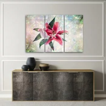 Obraz trzyczęściowy Deco Panel, Różowa lilia