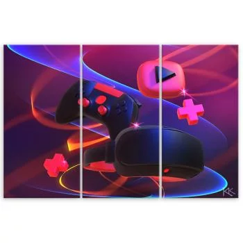 Obraz trzyczęściowy Deco Panel, Zestaw dla gracza - obrazek 3