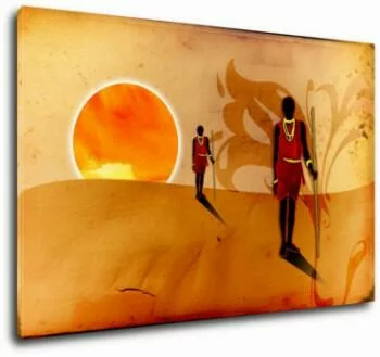 Afrykański zachód słońca - obraz na płótnie