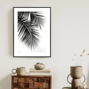 Plakat w ramie - piękne czarne liście palmy