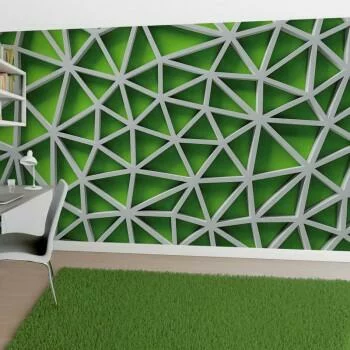 Fototapeta 3D zielone trójkąciki