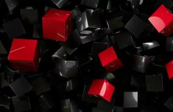 Fototapeta czarno czerwone kostki 3D - obrazek 2