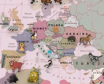Obraz różowa mapa świata dla dzieci - obrazek 2