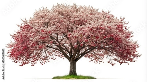 Fototapeta Isolated backlit cherry tree