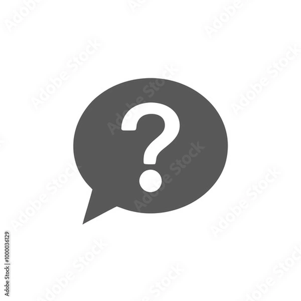 Fototapeta Question mark in speech bubble icon for communication and inquiry