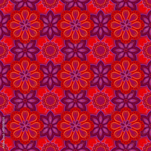 Fototapeta Seamless colorful pattern in oriental style. Islam, Arabic, Asian motifs