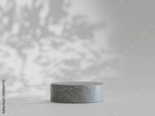 Fototapeta Pedestal or Podium for Product Display On Terrazzo Texture with Light Shining Through 3d Rendered