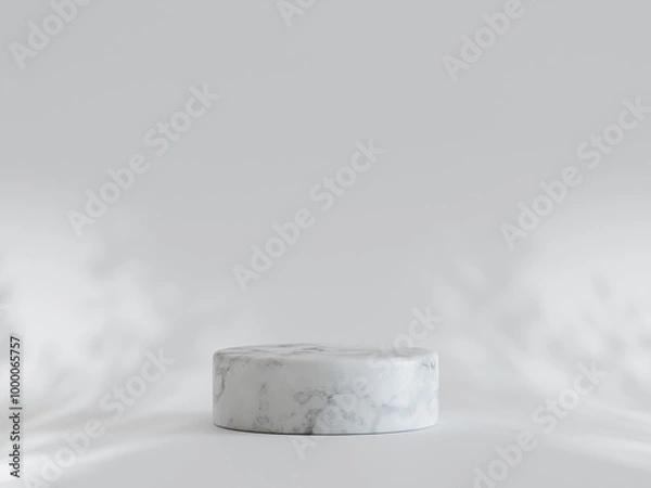 Fototapeta Marble Pedestal or Podium for Product Display with Light Shining Through 3d Rendered
