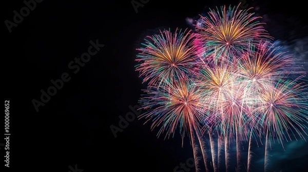 Fototapeta Captivating Fireworks Display Lighting Up the Nighttime Sky