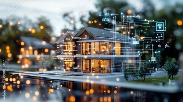 Fototapeta Smart Home Integration with AI Technology