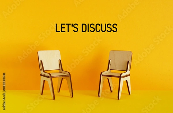 Fototapeta Let's discuss as Communication and Business concept