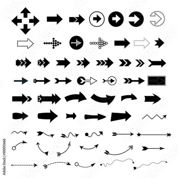 Obraz Arrow sign icon set vector