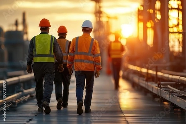 Fototapeta Engineers developing a more efficient geothermal energy system, engineering team, sustainable energy research